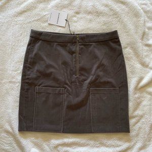 Dove gray, front zipper, mini skirt SIZE 14 from ASOS Glamorous